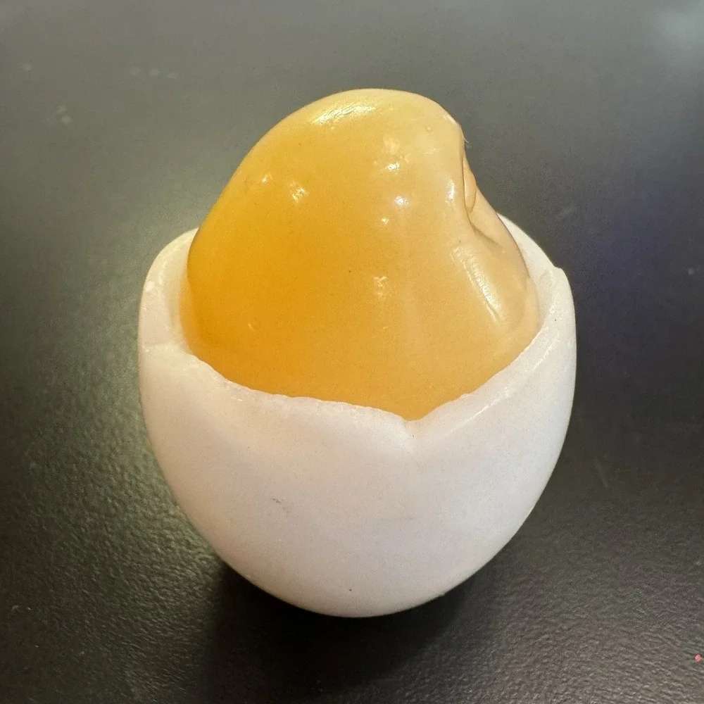 Russian Handcarved Selenite Stone ChickIn Shell Ring‎ Holder